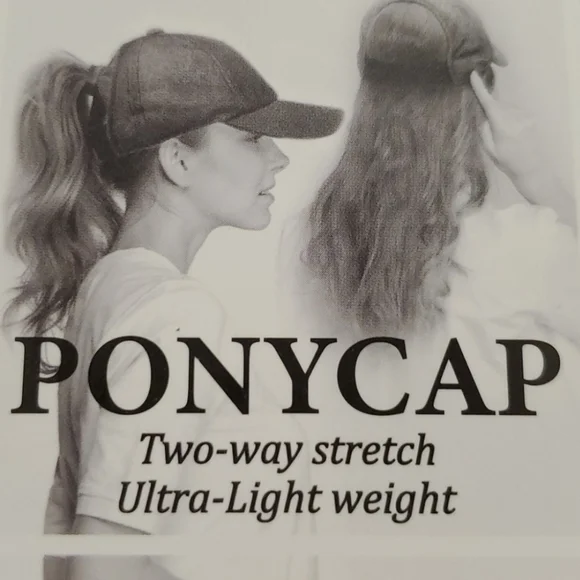 Black silvery metallic pony cap lightweight sporty - Picture 2 of 7